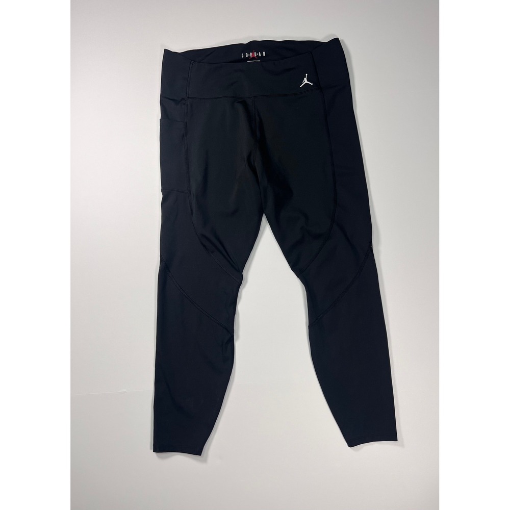 Jordan Sport Tight Fit Leggings Womens 1X‎ Black High Rise Back Zipper Pocket